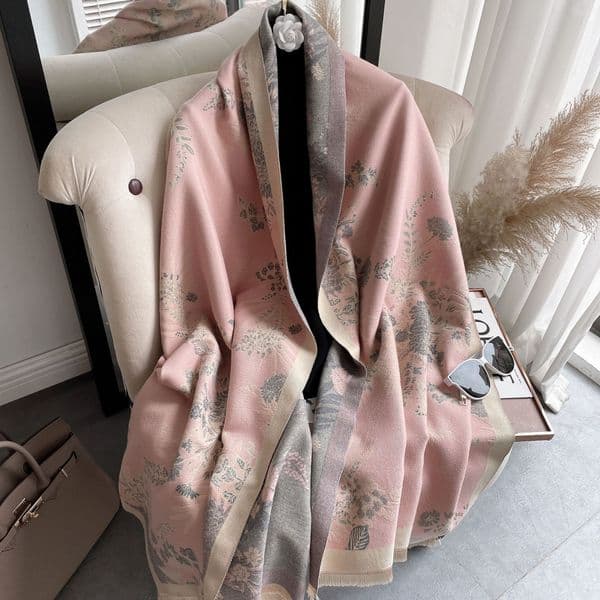 Autumn and Winter Women's Imitation Cashmere Shawl Fashion Tassel Decoration Warm Scarf