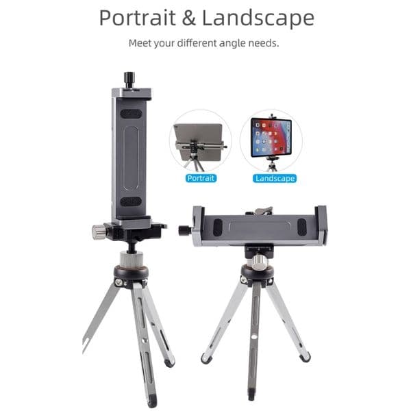 Metal Tablet Holder Stand for Tripod Mount 1/4" Screw Acra-Standard Phone Clamp B0KA ba4a8