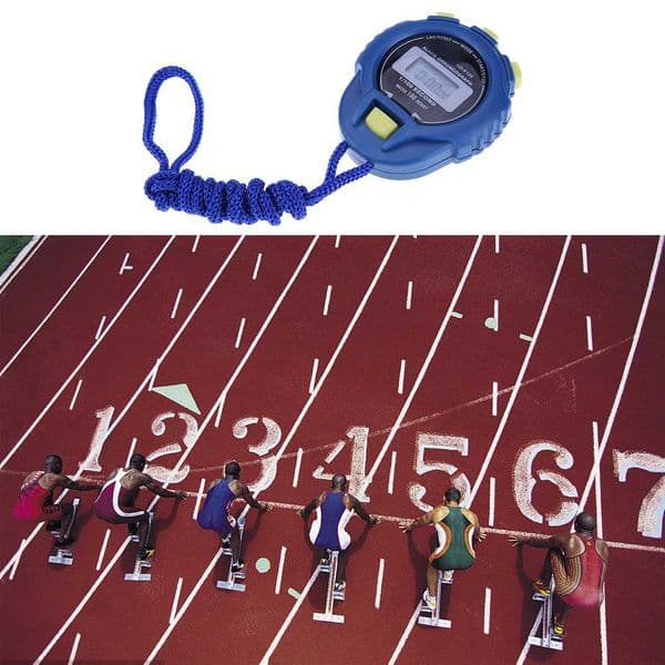 LCD Chronograph Digital Timer Stopwatch Sport Counter Odometer Watch Alarm