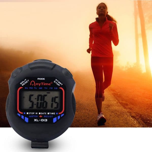 1~10PCS Kitchen Timers Classic Digital Professional Handheld LCD Chronograph Sports Stopwatch Timer Stop Watch With String