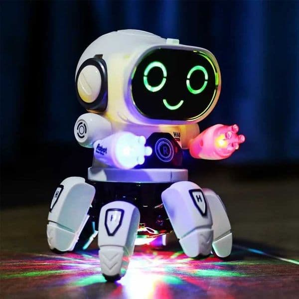 Cute 6-Cl LED Light Music Dance Robot Childrens Education and Interactive Toy - The Perfect Gift for Boys! W241109