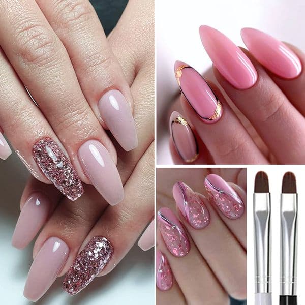 1Pcs Nail Tool Small Round Head White Stick Gel Pen Flat Mouth Light Therapy Pen Extended Nail Glue Brush Professional Nail