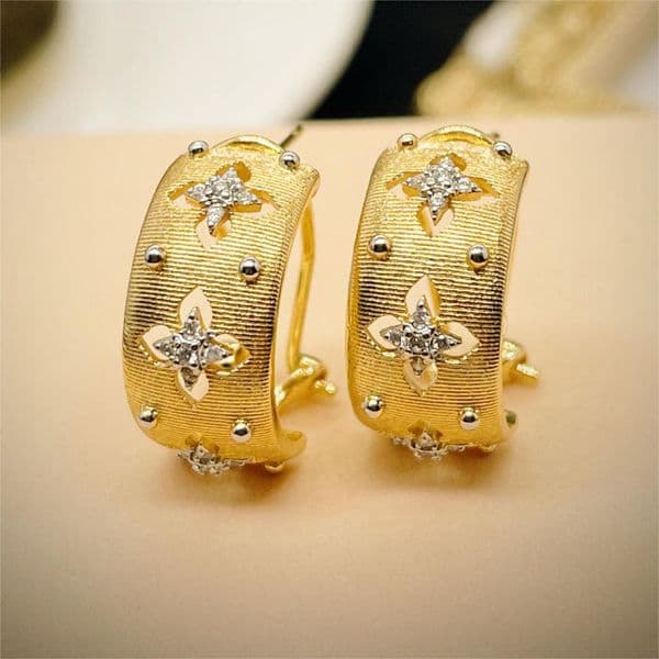 18K Gold Plated Vintage Clover Stud Earrings with Handcrafted Italy Court Style Luxury Buqlt Brand Star Designer Earring Earings Ear Rings Jewelry Gift L260515
