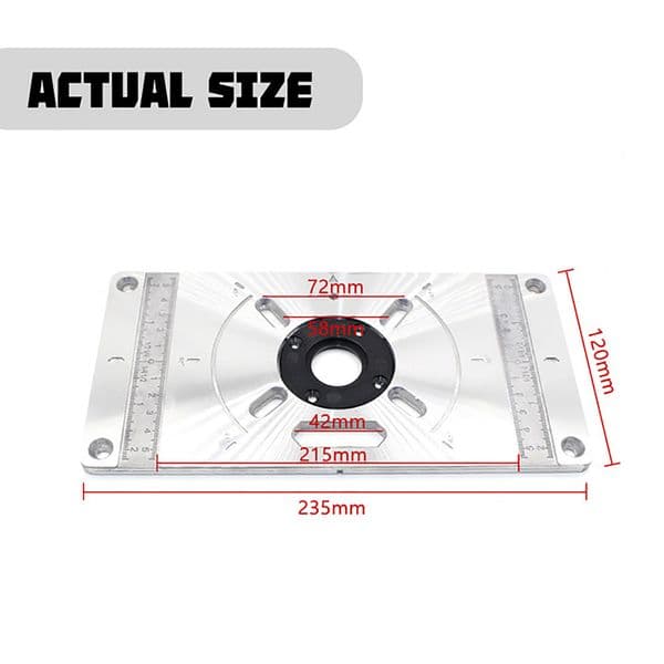 Multifunctional Aluminium Router Table Insert Plate Plate Woodworking Benches Wood Router Trimmer Models Engraving Machine Tools