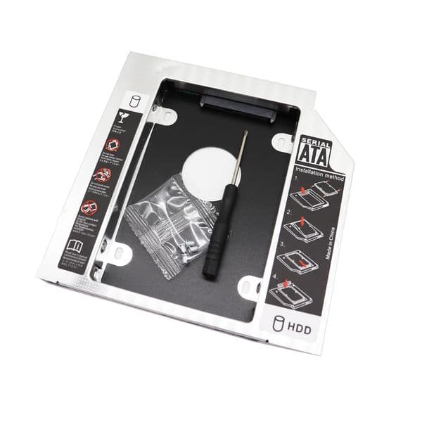 Aluminum 2nd Second HDD Caddy 9.5mm 12.7mm SATA 3.0 for 2.5'' SSD DVD CD-ROM Enclosure Adapter Hard Disk Drive