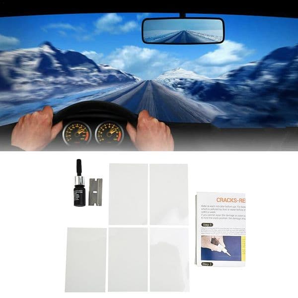 Car Windshield Windscreen Glass Repair Resin Kit Auto Vehicle Casement Fix Tool Repair Resin Cure Strips Car Wash Maintenance