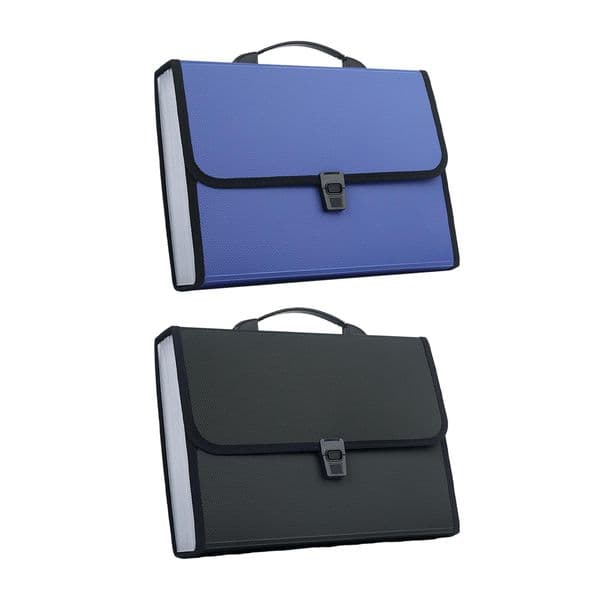 Expanding File Wallet with Carry Handle Paperwork Folder Paper Document Receipt Organizer 13 Expanding Pockets for Office School