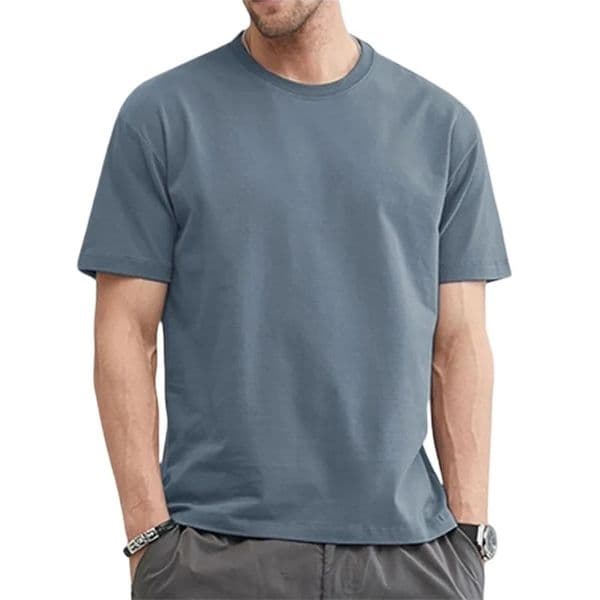 T Shirt For Men Summer Cotton Tops Solid Colors Blank Tshirts O-neck Men Clothing Plus Size M to 5XL 240410