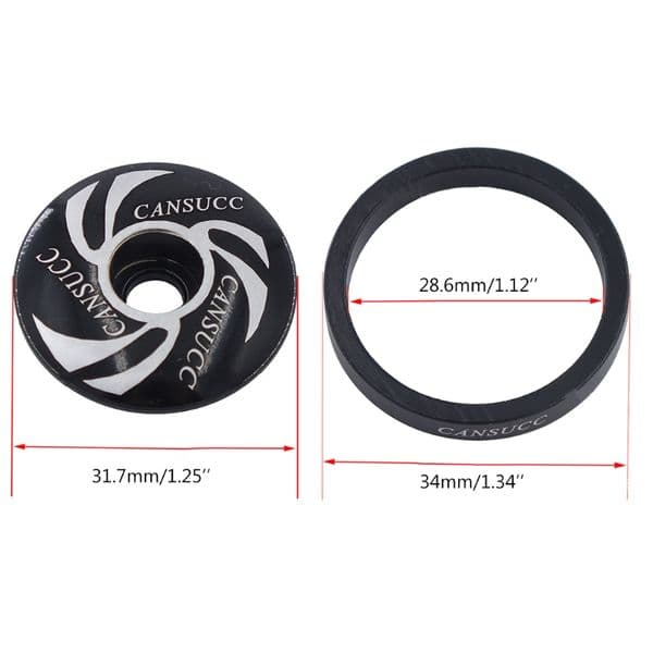 1Set MTB Road Bike 1-1/8 Inch Headset Spacer Bicycle Front Fork Washers with Stem Top Cap Headset Star Nut Road Bike Replacement