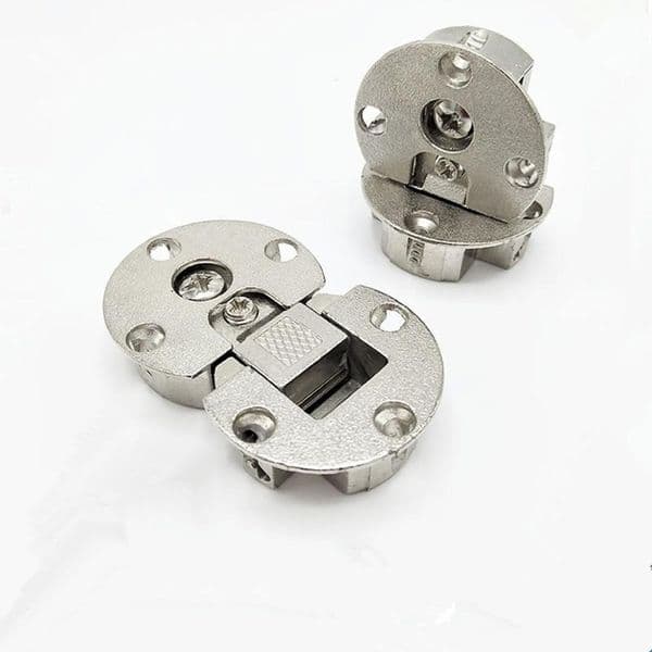 2pcs Semi-circular Cabinet Hidden Hinge 180 Degrees Up and Down Folding Hinge Furniture Bookcase Connector Accessories