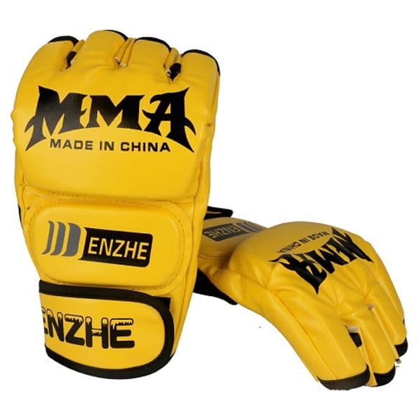 PU Boxing Gloves MMA Gloves Muay Thai Training Gloves MMA Boxer Fight Boxing Equipment Half Mitts PU Leather Black/Red/Blue