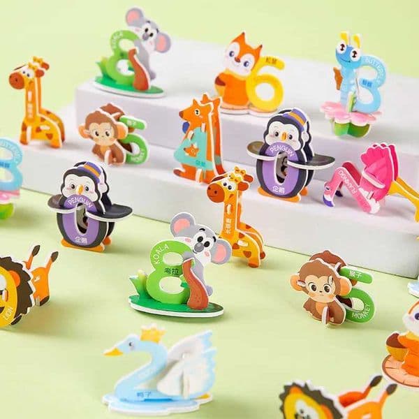3D cartoon animal digital foam elementary puzzle education toy childrens birthday gift classroom reward W241109