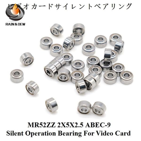 High quality 10Pcs MR52ZZ bearing 2X5X2.5 mm ABEC-9 micro bearing video card fan bearing replacement quiet bearing