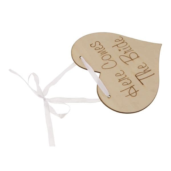 Here Comes The Bride Wedding Page Boys Flower Girls Wood Sign Board Ornament