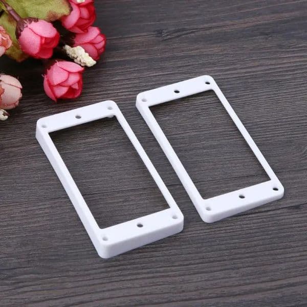 2pcs Guitar Curved Plastic Humbucker Pickups Frames Holder Mounting Rings for Electric Guitar Parts Accessories Black White
