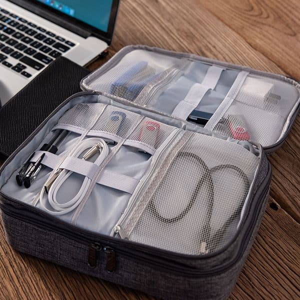 Portable Travel Bag Electronic Organizer Storage Bag Handbag Carrying Pouch Case for Smart Phone Data Cable Charger