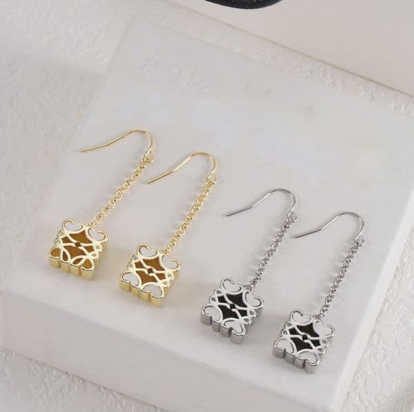 Simple Luxury Letter Dangle Hook Earring Trendy 18K Gold Silver Plated Eardrop Designer Earrings Classic Lovers Gifts for Women Wedding Party Jewelry Accessories