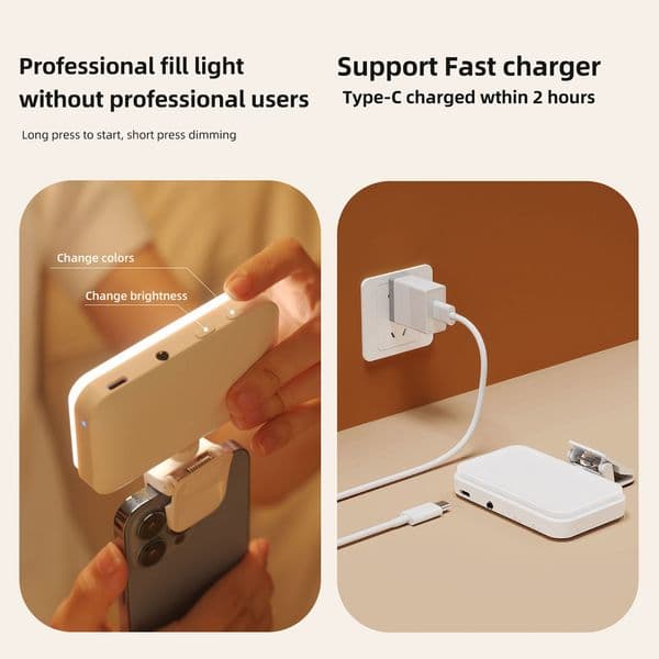 Conference Fill Light Lamp with Stable Clip Clamp Mount for Ipad Macbook Laptop Computer Mini LED Video Light