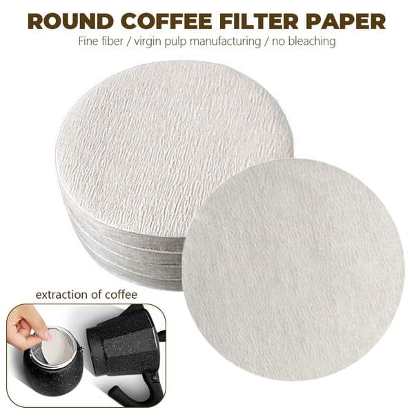 100Pcs Round Coffee Filter Paper 56mm 60mm 68mm For Espresso Coffee Maker Coffee Filters Tools Moka Pot Paper Filter