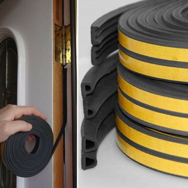 5M Draught Draft Excluder Self Adhesive Rubber Door Window Seal Strip Roll Tape