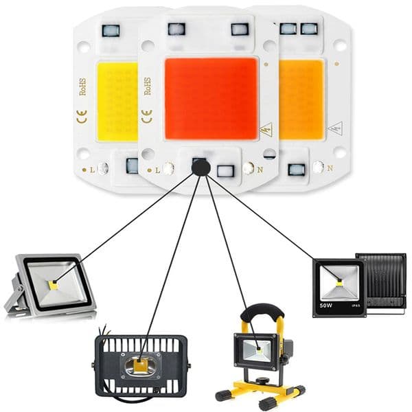6PCS/lot COB LED Lamp Chip Diode Grow Plant Light AC 110V 220V 10W 20W 30W 50W LED Beads Lamp Box Full Spectrum No Need Driver