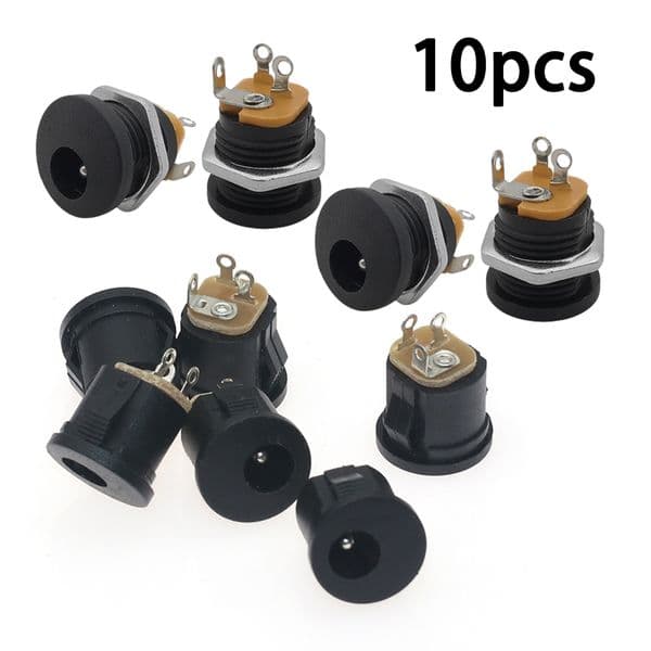 10Pcs 9V 12V DIY Guitar Effects Pedal Power DC Connectors Socket Plug Jack 2.1mm DC-022 Female Socket Jack Connector Instrument