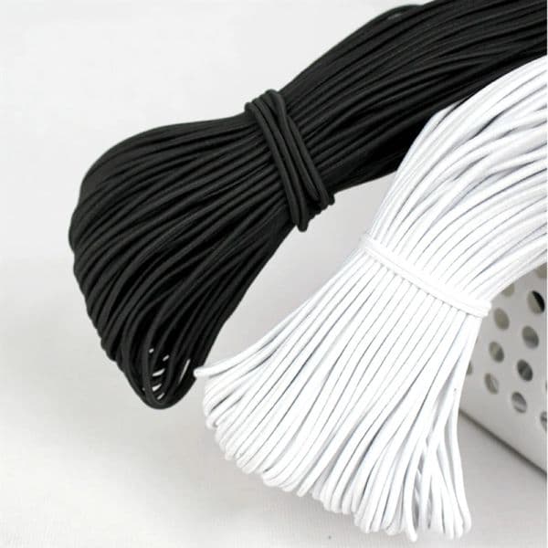 1/2/3/4/5/6MM White/black Strong Elastic Rope rubber band sewing Garment craft supplies elastic band for DIY sewing accessories