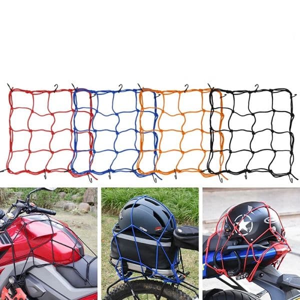 Motorcycle Luggage Net Bike 6 Hooks Hold down Fuel Tank Luggage Mesh Web Bungee Black Motorcycle Bike 6 Hooks Tank Car styling