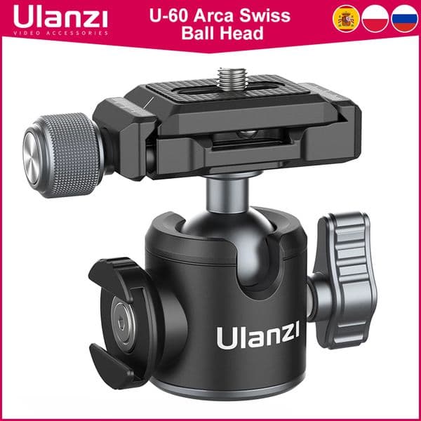 Ulanzi Arca Swiss Plate Tripod Head Ballhead Extend Cold Shoe new Ball 2025 Head for LED Light Microphone 10KG Playload DSLR Tripod Head