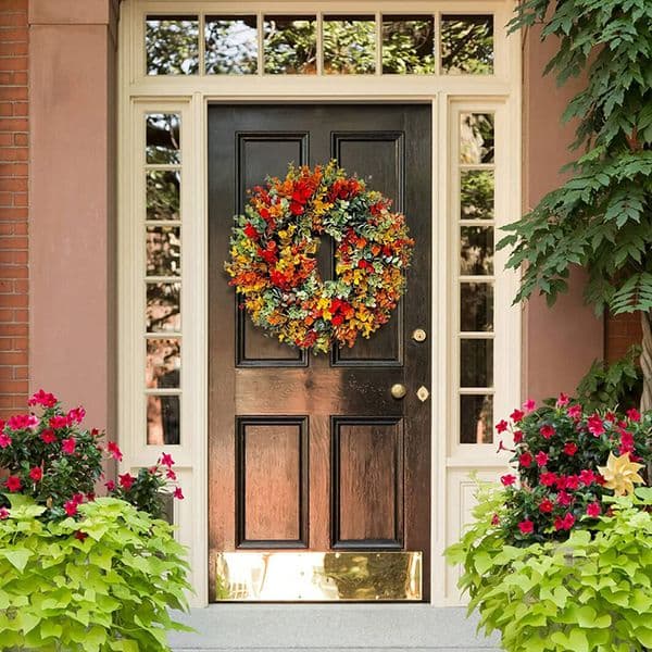 Artificial Plants Autumn Eucalyptus Wreaths Background Wall Window Wedding Party Diy Gifts Christmas Decorations for Home Garden