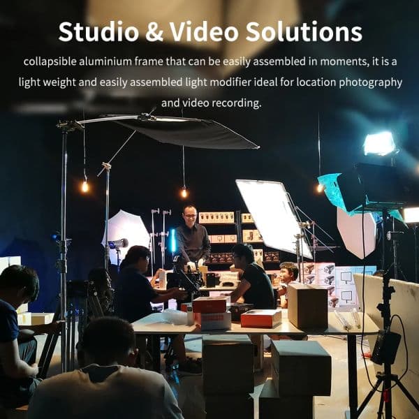 90 x 120cm 35in x 47in Sun Scrim Large 5in1 Black Silver Gold White Diffuser Reflector Aluminum Alloy Frame for Photography