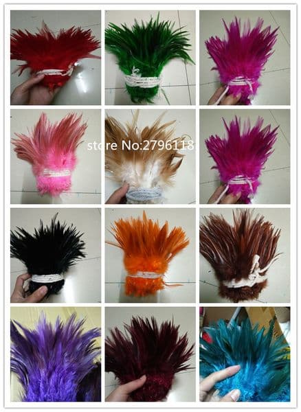 Update 50 PCS Natural Colourful Rooster Fly Tying Bulk Feathers Christmas Decorations For Home Wedding New Year Cosplay Sale