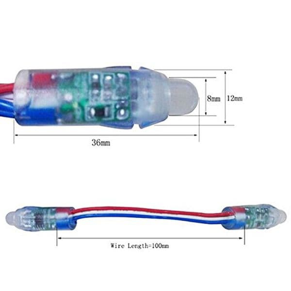 50pcs WS2811 2811 IC RGB new Full Color 12mm 2025 Pixels digital Addressable 5V 12V Dream Color LED Pixels Module IP68 Waterproof Light