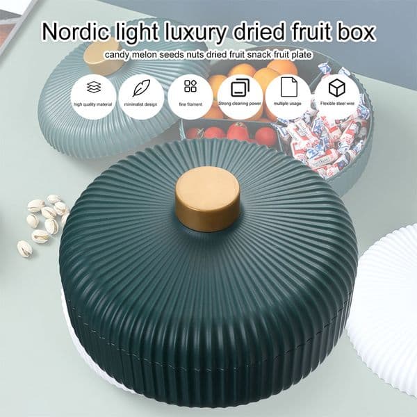 Fruit Snacks Nuts Holder Tray With Lid Biscuit Candy Storage Box Party Food Dessert Organizer Container Food Display Box