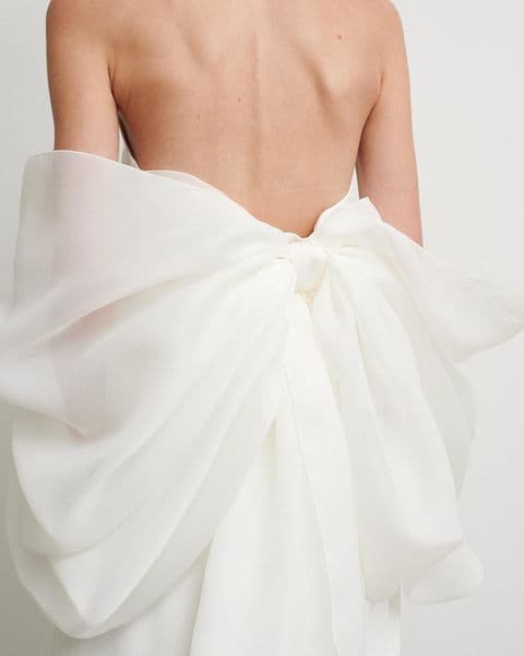 Puff Organza Satin Supper Bow Sleeves Detachable Bow Trains Big Romantic Wedding Accessories DG173
