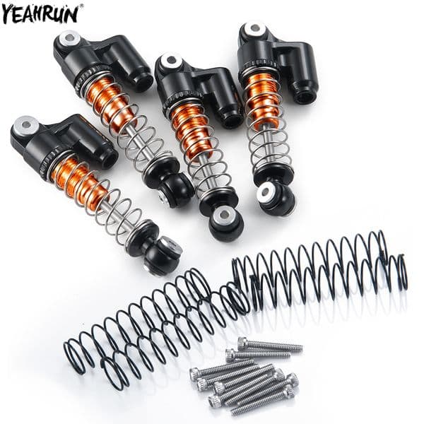 YEAHRUN 4Pcs/lot Metal Oil Shock Absorbers For 1/24 Axial SCX24 Deadbolt C10 JLU Gladiator Bronco RC Crawler Car