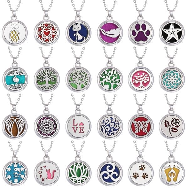 Aromatherapy Necklace Jewelry Tree of Life Aroma Necklace Essential Oils Diffuser Necklace Locket Pendant Necklaces Dropshipping