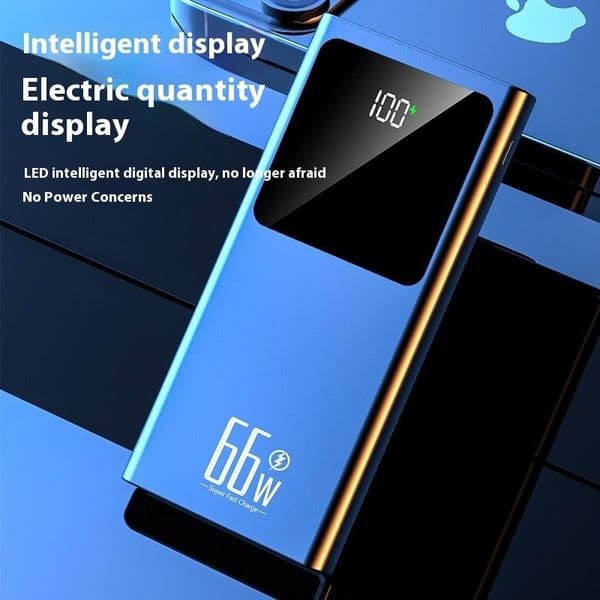 66W Super Fast Charging Power Bank with LED Digital Display, High Capacity Portable Charger