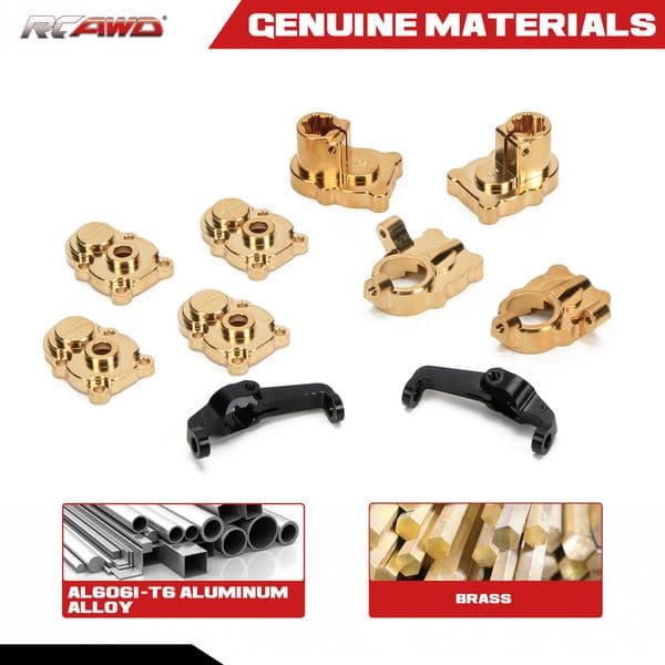 Full brass front/rear portal housing, C hub carrier for FMS EAZYRC Roc Hobby FCX24 1-24 crawlers Upgrades Part