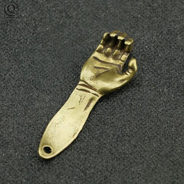 Retro Brass Hand Arm Keychains Lanyard Pendant Creative Metal Bottle Opener Men Car Key Ring Waist Hangings Charms Jewelry Gifts