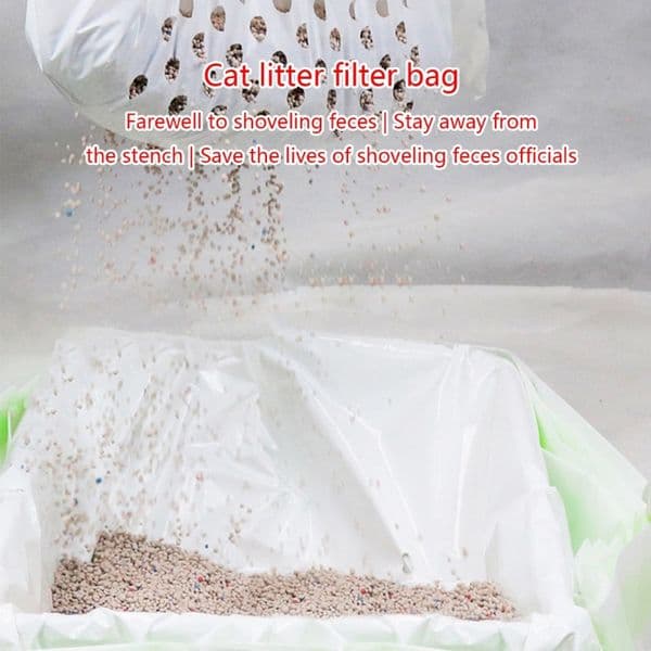 Large Cat Poop Bags for Cat Litter Pan Litter Bags with Sifting Holes Easy Use