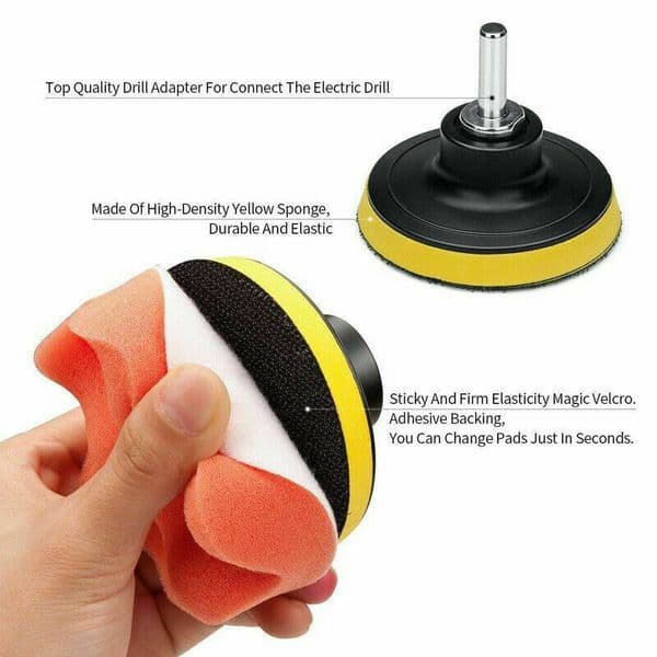 22pcs 3 inch Car Polishing Pad Sponge Buffing Waxing Clean Polish Buffer Drill Wheel Polisher Removes Scratches Car Repair