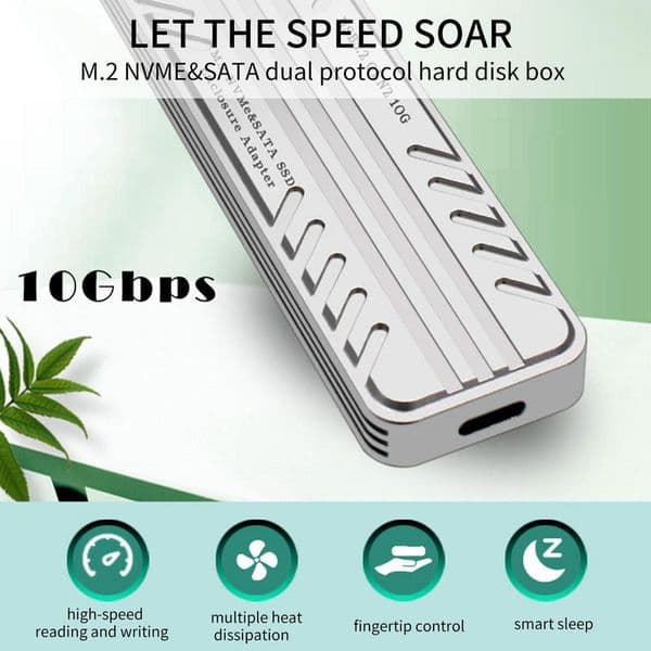 M.2 NVME SSD Enclosure External M2 NVMe Case M2 USB 3.2 GEN 2 10Gbps Adapter M Key HD Storage Box For Windows Laptop PC