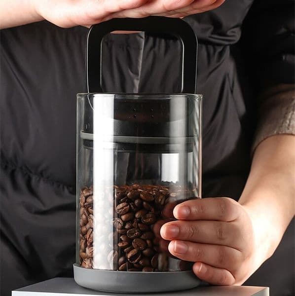 Vacuum Coffee Jar Coffee Bean Preservation Jar Coffee Powder Sealed Jar Storage Jar Storage Jar Glass Jar