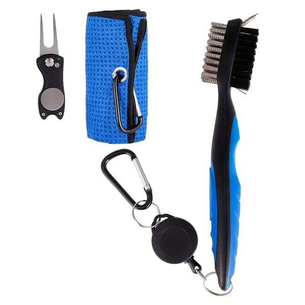 3x Golf Club Cleaning Kit Portable Golf Accessories Golf Essential Kit Divot Repair Tool for Game Golf Irons Beginners Practice