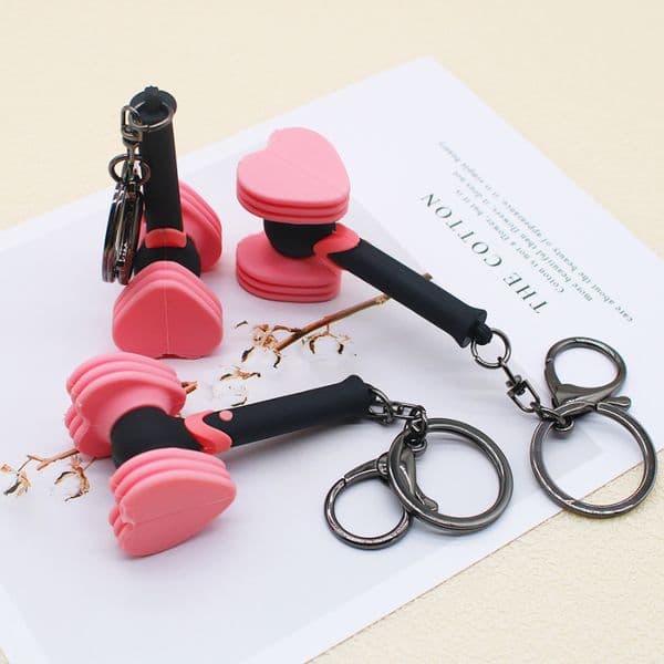 1 Piece Kpop Pink Love Hammer Keychain for Car Accessories Key Chain Keychains Women Doll Keyring Pendant Holiday Gifts Fashion
