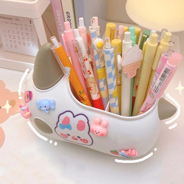 Creative Desktop Organizer Pen Holder Multifunctional Desk Makeups Pencil Storage Stand Box School Office Stationery for Student