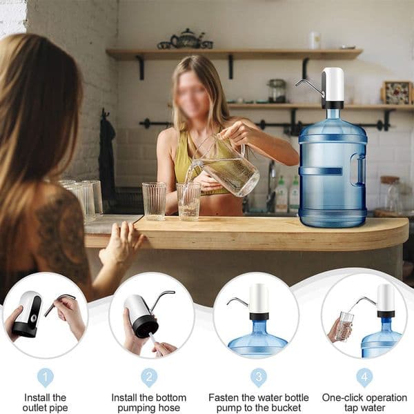 Water Bottle Pump One Click Switch with USB Automatic Electric Water Dispenser Auto Switch Drinking Pump Dispenser Kitchen Tools