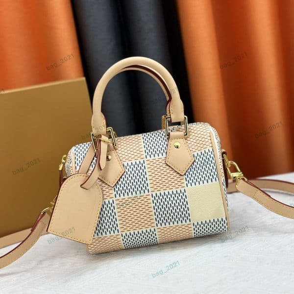 Luxurys Designer 18cm Boston Bag Mimi PillowTote Shoulder Handbags Spedy Leather Vintage Bowling Bag Fashion Womens Handbag Crossbody Clutch Bags