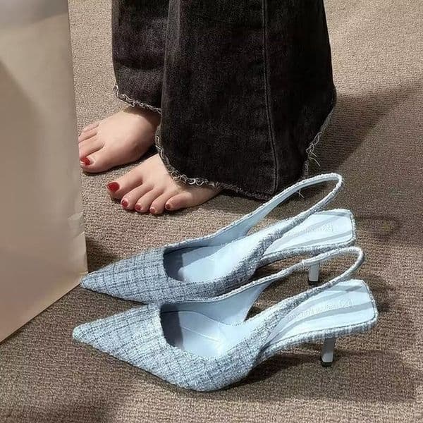 Sandals 2025 Summer Women's Shoes European and American Fashion Designer High Heels Outdoor Women's Business Middle Heels Fashion Trend Cool Trailers